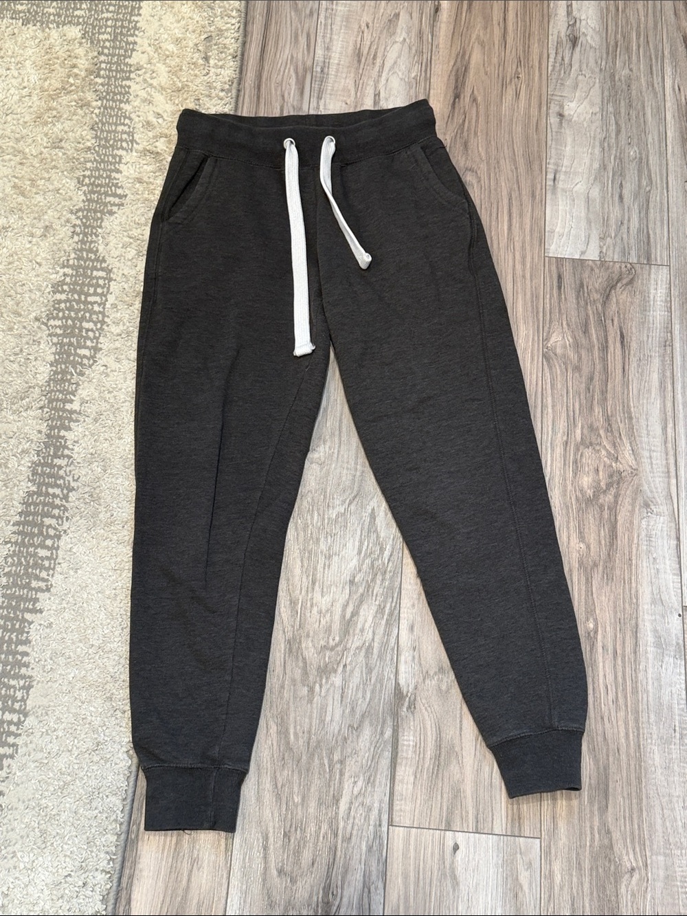 Reflex Dark Gray Jogger Sweatpants with White Drawstring